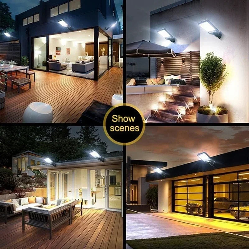 Luz solar inteligente, luz de rua com sensor de movimento, holofote ultra brilhante com 3 modos de função, 1 - 2 - 3 ou 4 no pack.