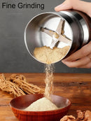 Moedor elétrico portátil uso doméstico, comida ultrafina, especiarias para bebês, pimenta, grãos de café, aço inoxidável  qualidade alimentar, fácil de limpar