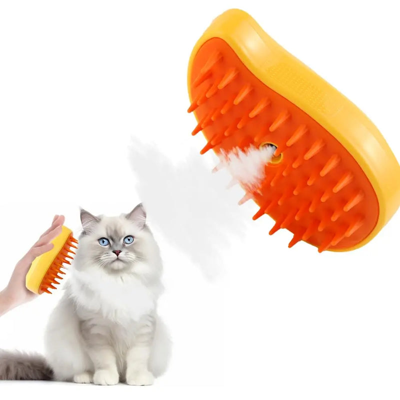 Escova elétrica 3 em 1 para pelo de cachorro e gato, escova elétrica para limpeza de animais de estimação, spray de vapor, massagem, remoção de pelos, pente anti-voador
