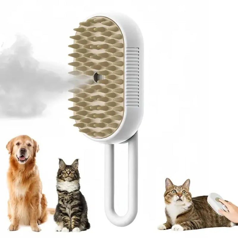 Escova elétrica 3 em 1 para pelo de cachorro e gato, escova elétrica para limpeza de animais de estimação, spray de vapor, massagem, remoção de pelos, pente anti-voador